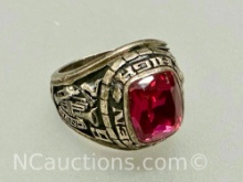 Sterling Silver Van Buren High Ruby Ring 17 grams total sz8