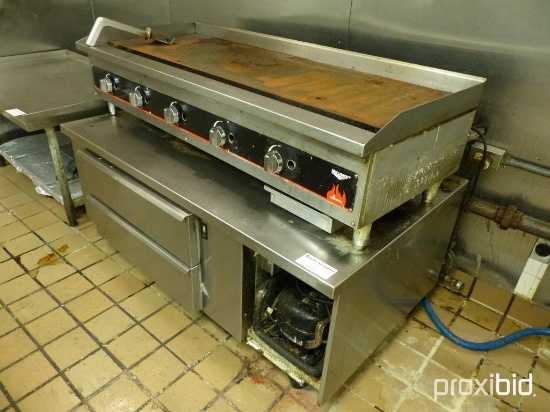 Vollrath Flat-Top Grill with Refrigerated Cabinet, 60"W x 34"D x 40.25"H