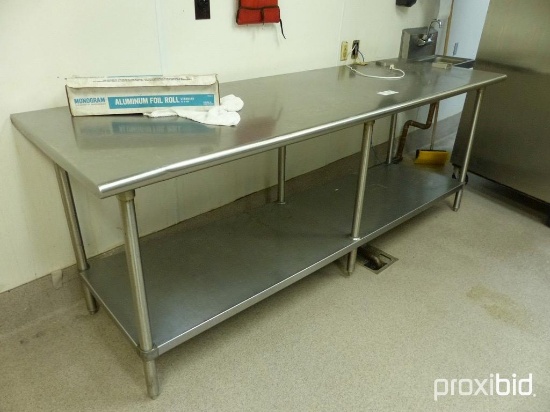 Stainless Steel Table, 96"W x 30"D x 36"H