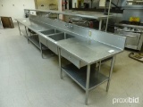 18.5 Ft Stainless Steel Prep Tavle with Sink
