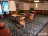 10 Lounge Chairs, 3 Tables, 5 Small Round Tables, 20 Wooden Chairs in VIP Lounge