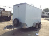 2007 Wells Cargo 12' enclosed trailer has roof mounted AC, wired with fuse panel to accept auxiliary
