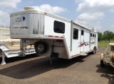 2004 Cimarron 3 Horse trailer w/living quarters, 4k Onan Micro Quiet Generator, AC, hay rack, tack r