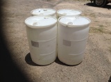 4 barrels, plastic, 55 gallon