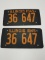 Set Of 2 1945 Illinois License Plates
