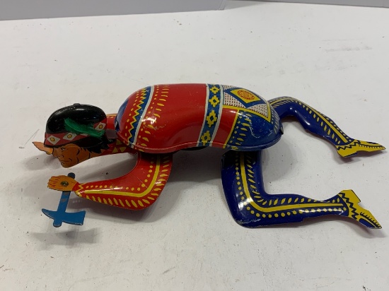 Ohio Art Metal Wind-up Indian Toy