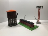 Lionel Water Tower, Breakfast Car & Light