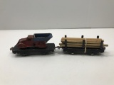 2 metal flatcars