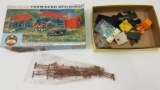 HO Scale Farmyard Buildings Set, Plastic Gates &