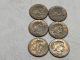 6 Susan B. Anthony Dollars 1979-1980