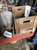 Metal Feed Scoop And Wood Crate