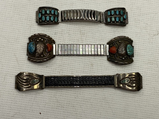 3 - Metal Watch bands with stones