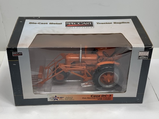 Case DC-3 Gas Narrow Front Tractor with Loader, SpecCast Collectibles, 2012 Show Tractor