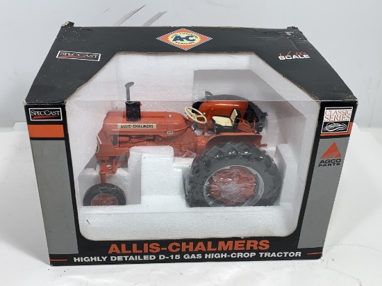 Allis-Chalmers D-15 Gas High Crop Tractor, Highly Detailed, SpecCast, NIB, 1/16 Scale, Stock #SCT301