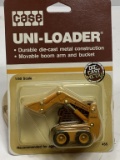 Case Uni-Loader with movable boom arm and bucket, 1/50 Scale, Stock #455, some box discoloration