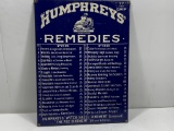 Porcelain coated Humphreys Remedies Promotional Product Advertising Sign 