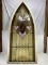 Arched stained glass window; 82in x 35in x 2 in