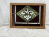 stained glass window; 27 1/2in x 19 1/2in x 1