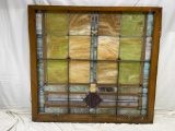 stained glass window; 40in x 38in x 2in