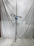 Light blue see through glass lightning rod; 68in