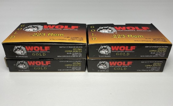 Wolf Performance Ammo Gold .223 Rem 55 GR. Copper FMJ