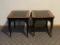 (2) Antique End Tables with Shaded Glass, 1 Drawer