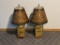 (2) Solid Brass Lamps with Shades