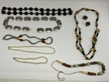 (6) Costume Jewelry Necklaces & Western Belt