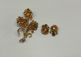 Australian Brooch & Clip Earring Set