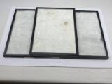 (3) Glass top Showcases with Cotton