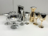 Glassware Set, Silver & Gold Painted