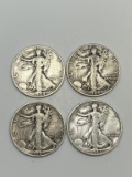 (4) Walking Liberty Half Dollar