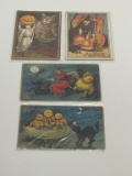 (4) Vintage Halloween Post Cards in Covers