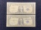 (2) $1 Silver Certificate Blue seal