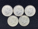 (5) 1966 Kennedy Half Dollars