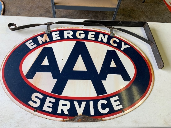 Aaa Emergency Service Sign Double Sided, With Hanging Bracket, 36"x24"