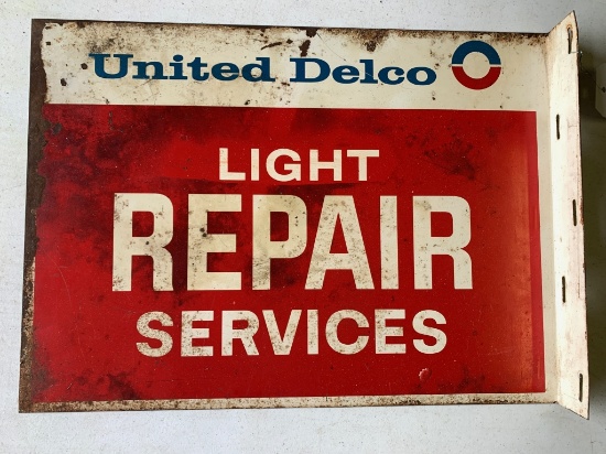 United Delco Repair Service Sign 22"x16", Double Sided