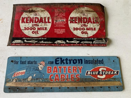 Ektron Battery Cable Sales Header, Kendall 2000 Mile Oil Sign