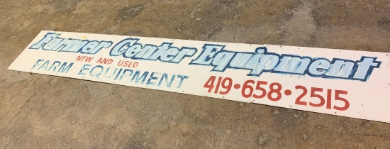 Farmer Center Equipment Metal Sign 10' 6" X 22"