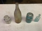 R.R.R Radway & Co. New York, Act Of Congress Medicine Bottle, Blue Ball Jar, And Glass Bottles