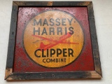 Framed Massey Harris Clipper Combine Logo