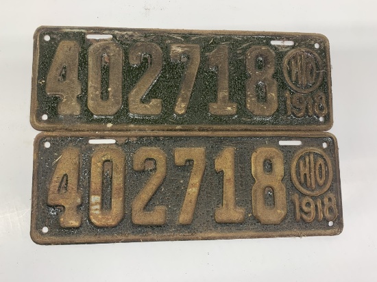 Ohio License Plates 1918