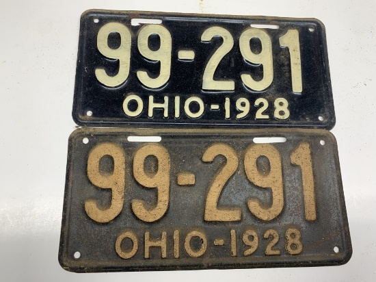 Ohio License plates 1928