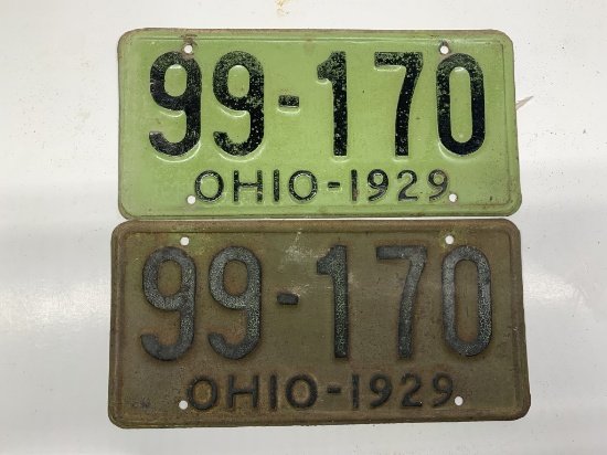 Ohio License plates 1929