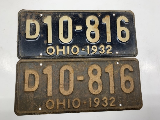 Ohio License plates 1932