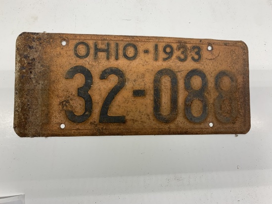 Ohio License plate 1933