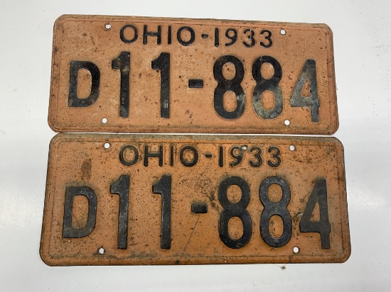 Ohio License plates 1933 Dealer