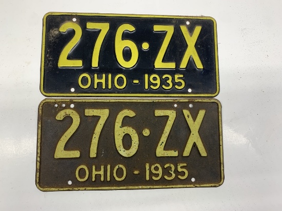 Ohio License plates 1935