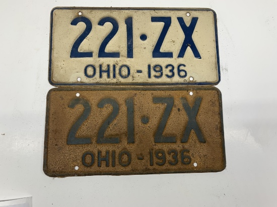 Ohio License plates 1936