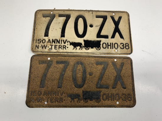 Ohio License plates 1938